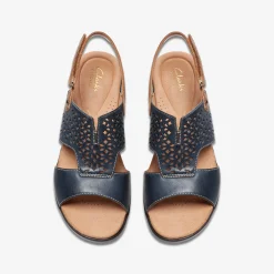 Clarks Tuleah Sun Navy Leather Cheap