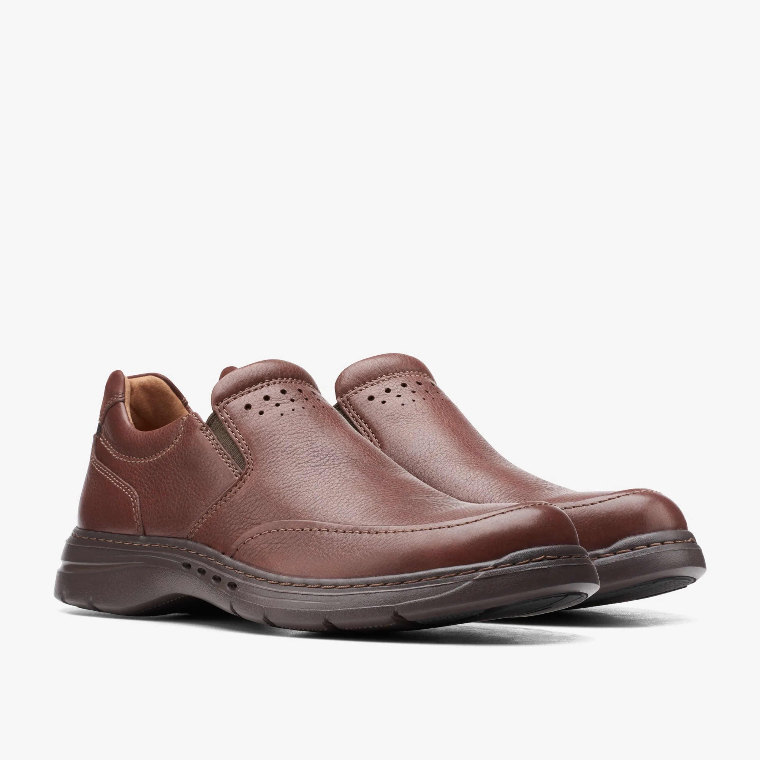 Clarks Un Brawley Step Mahogany Leather Flash Sale