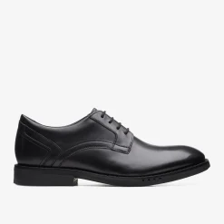 Clarks Un Hugh Lace Black Leather Flash Sale