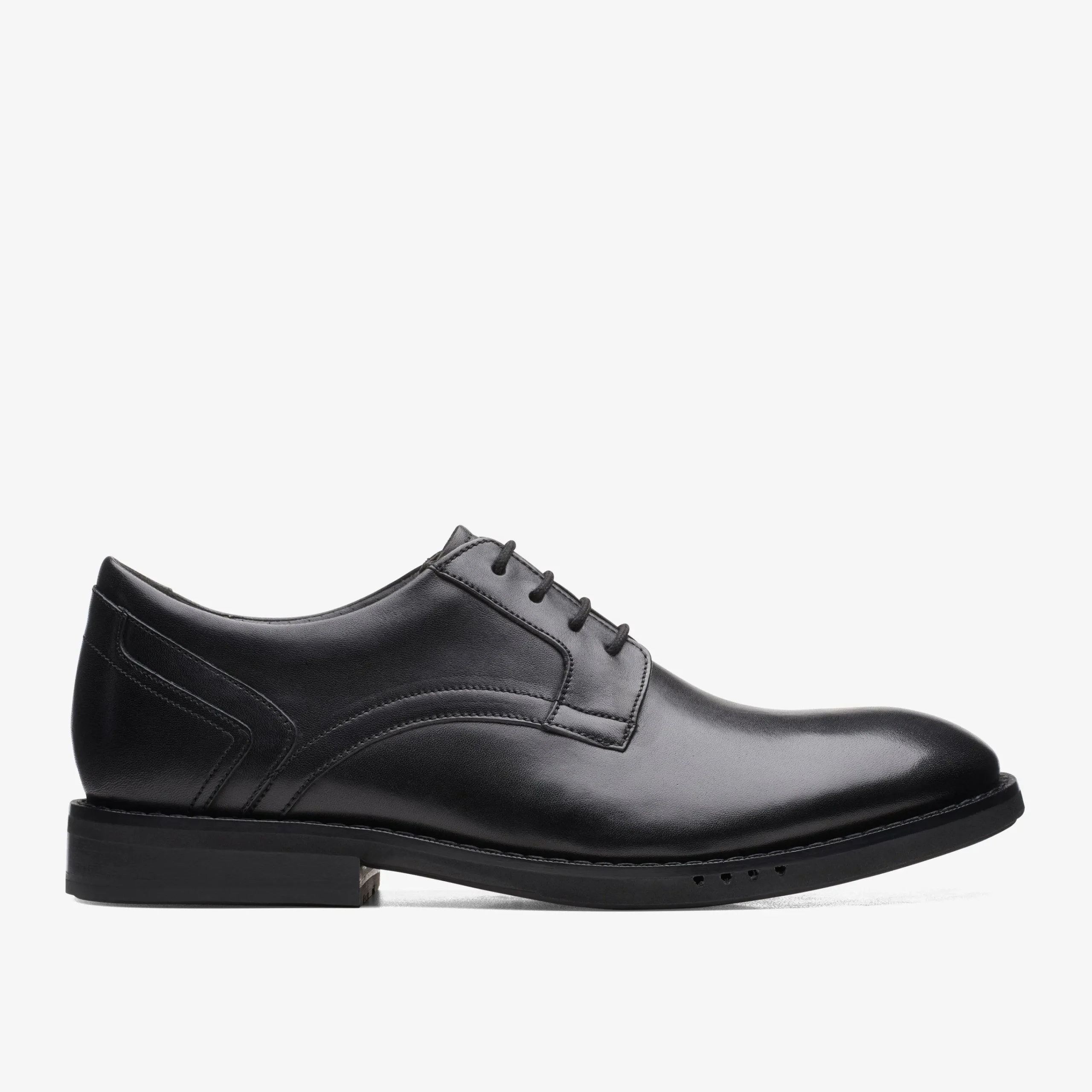 Clarks Un Hugh Lace Black Leather Flash Sale