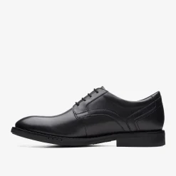 Clarks Un Hugh Lace Black Leather Flash Sale