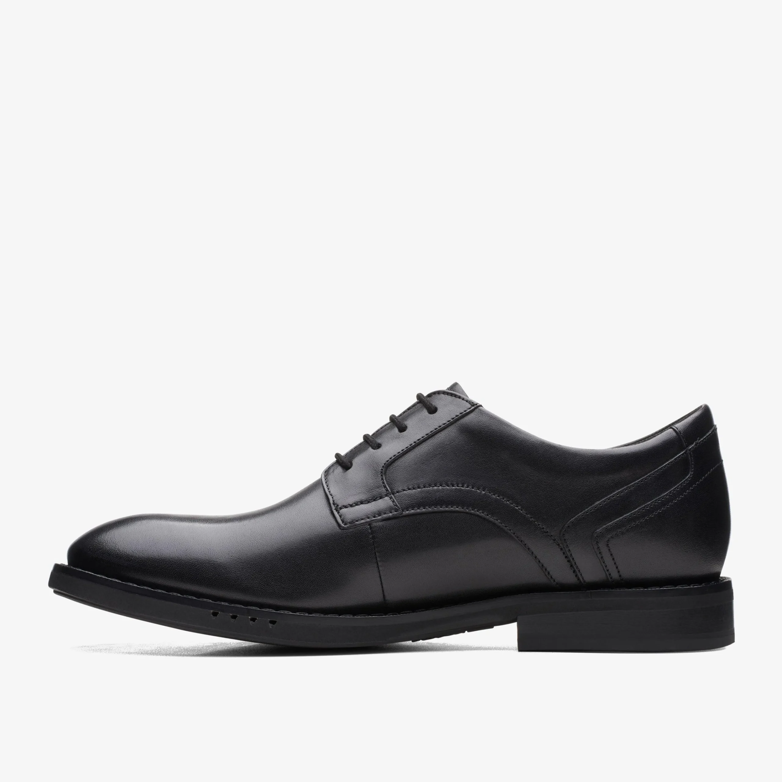 Clarks Un Hugh Lace Black Leather Flash Sale
