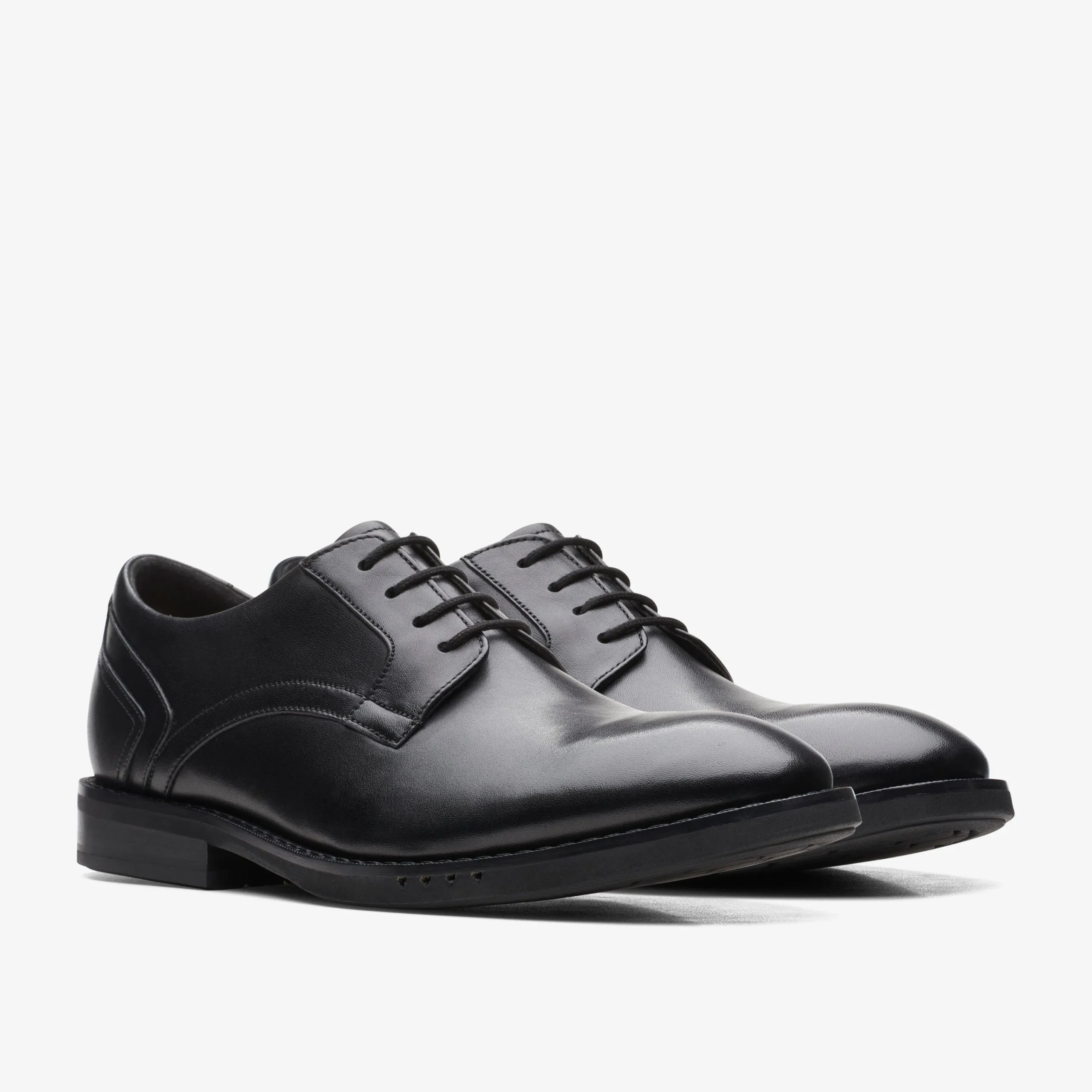 Clarks Un Hugh Lace Black Leather Flash Sale
