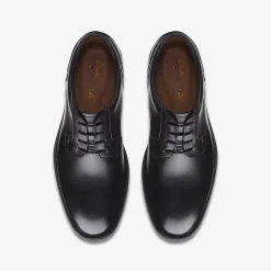 Clarks Un Hugh Lace Black Leather Flash Sale
