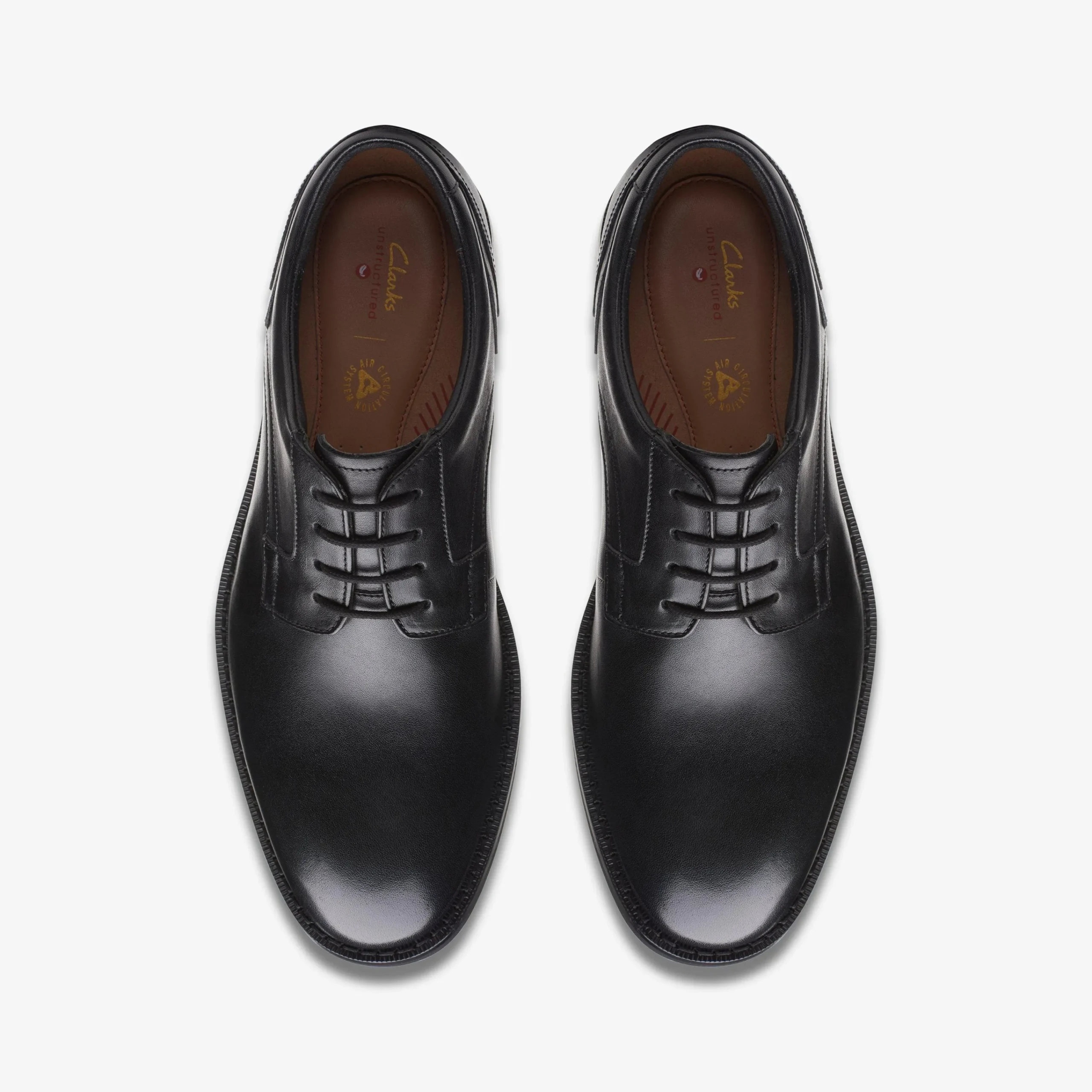 Clarks Un Hugh Lace Black Leather Flash Sale