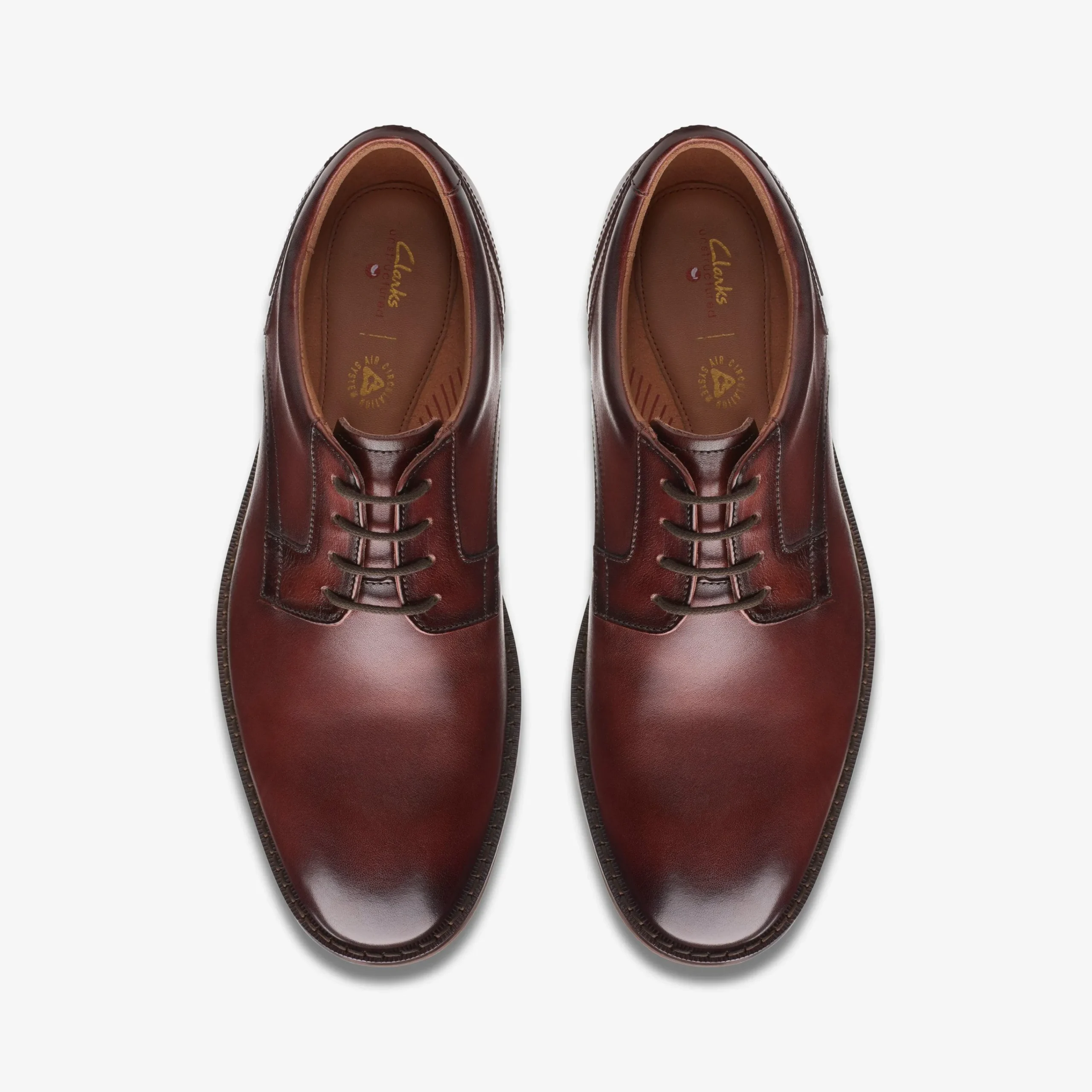 Clarks Un Hugh Lace Brown Leather Fashion