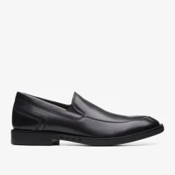 Clarks Un Hugh Step Black Leather Hot