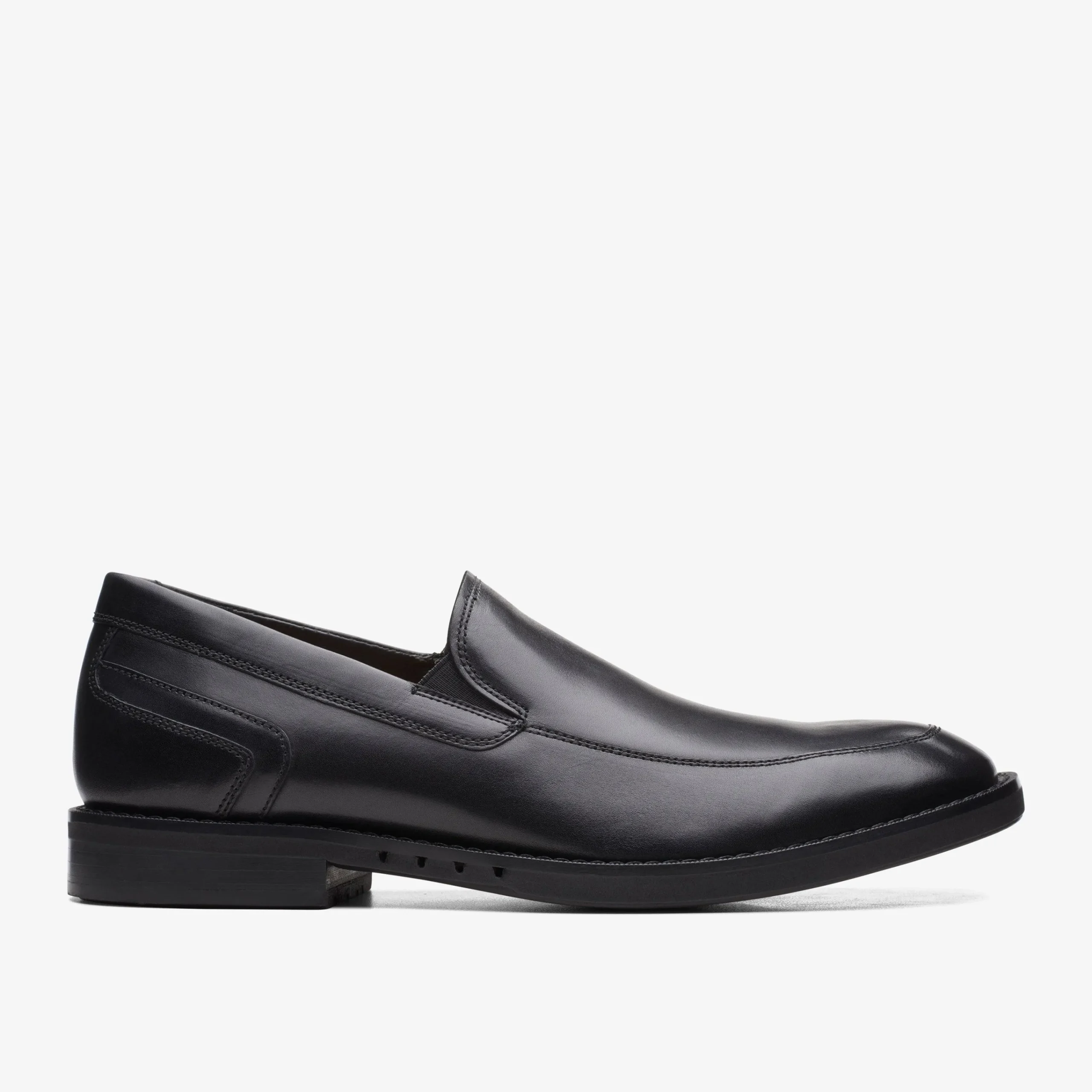 Clarks Un Hugh Step Black Leather Hot