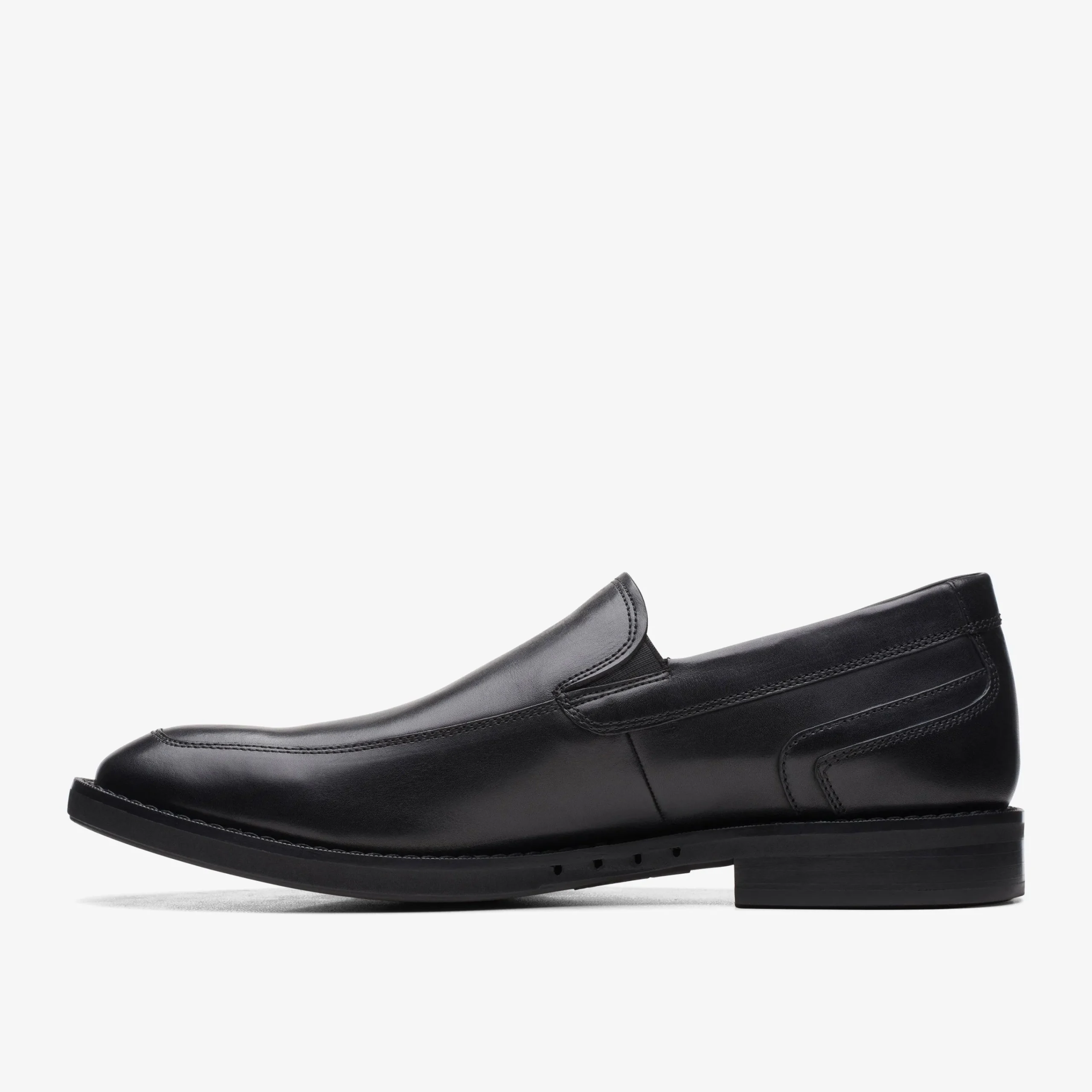 Clarks Un Hugh Step Black Leather Hot