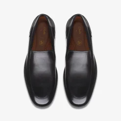 Clarks Un Hugh Step Black Leather Hot