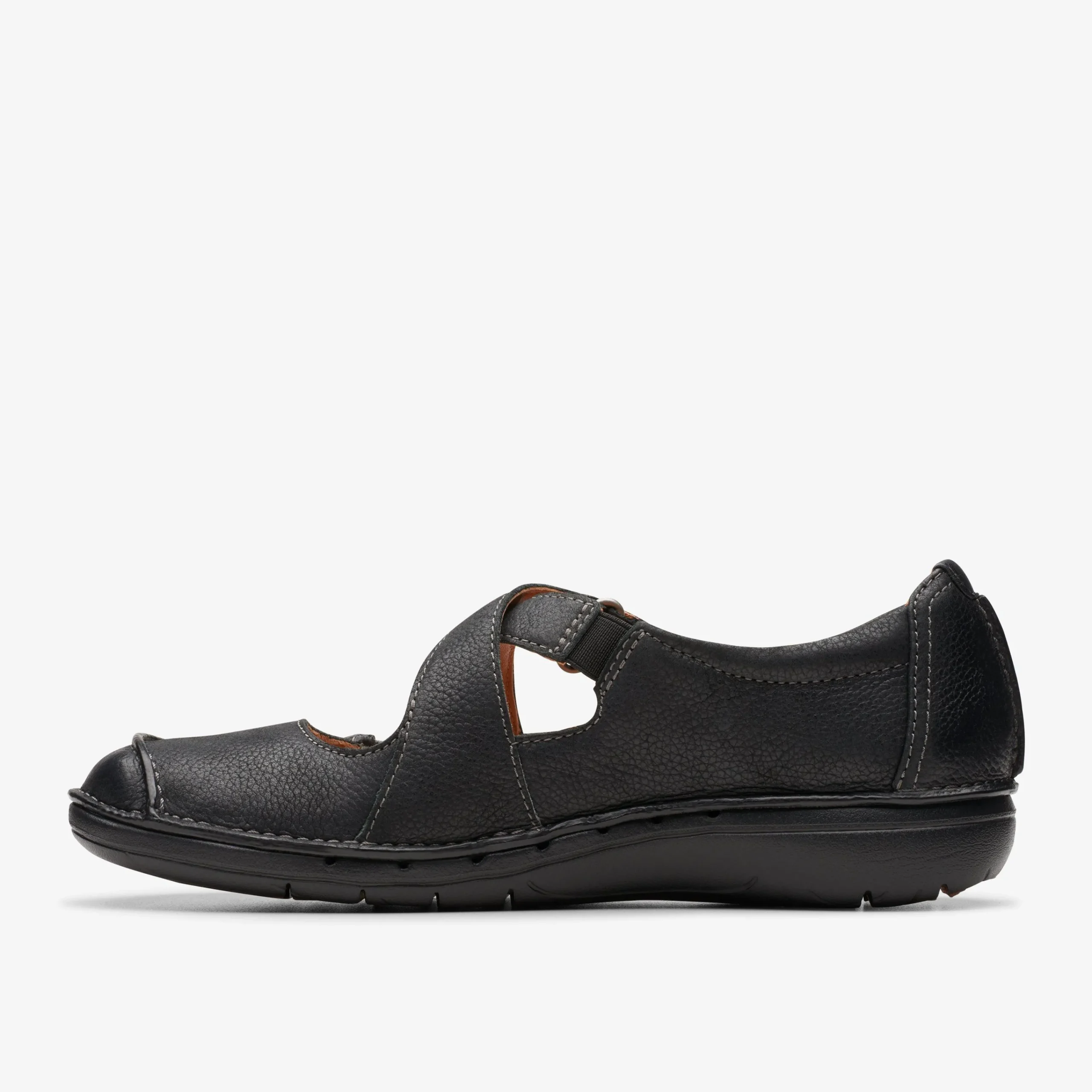 Clarks Un Loop Strap Black Leather Flash Sale