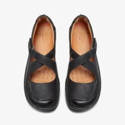 Clarks Un Loop Strap Black Leather Flash Sale