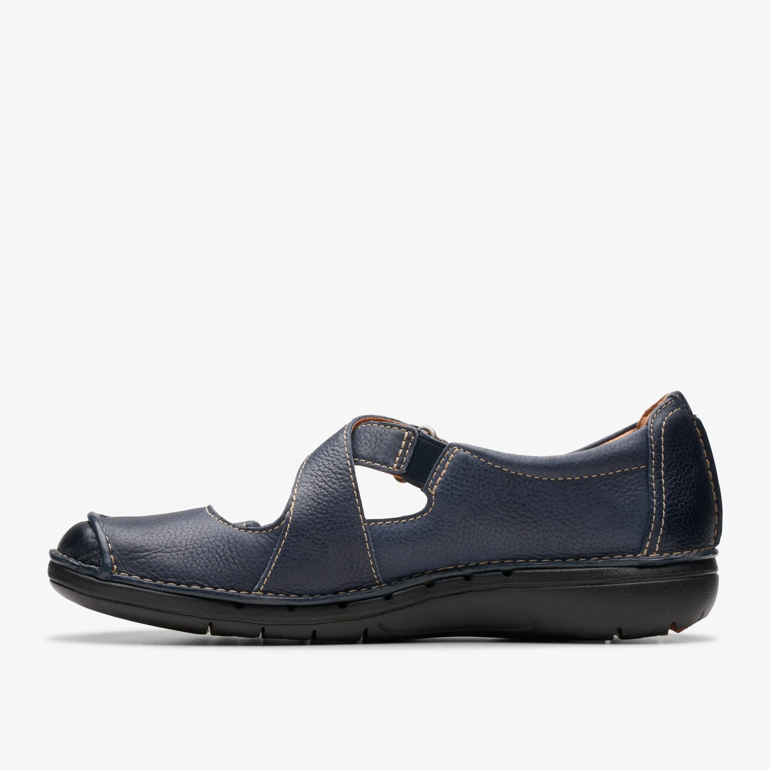 Clarks Un Loop Strap Navy Leather Flash Sale