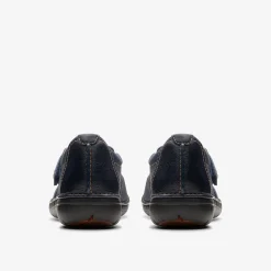 Clarks Un Loop Strap Navy Leather Flash Sale