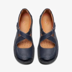 Clarks Un Loop Strap Navy Leather Flash Sale