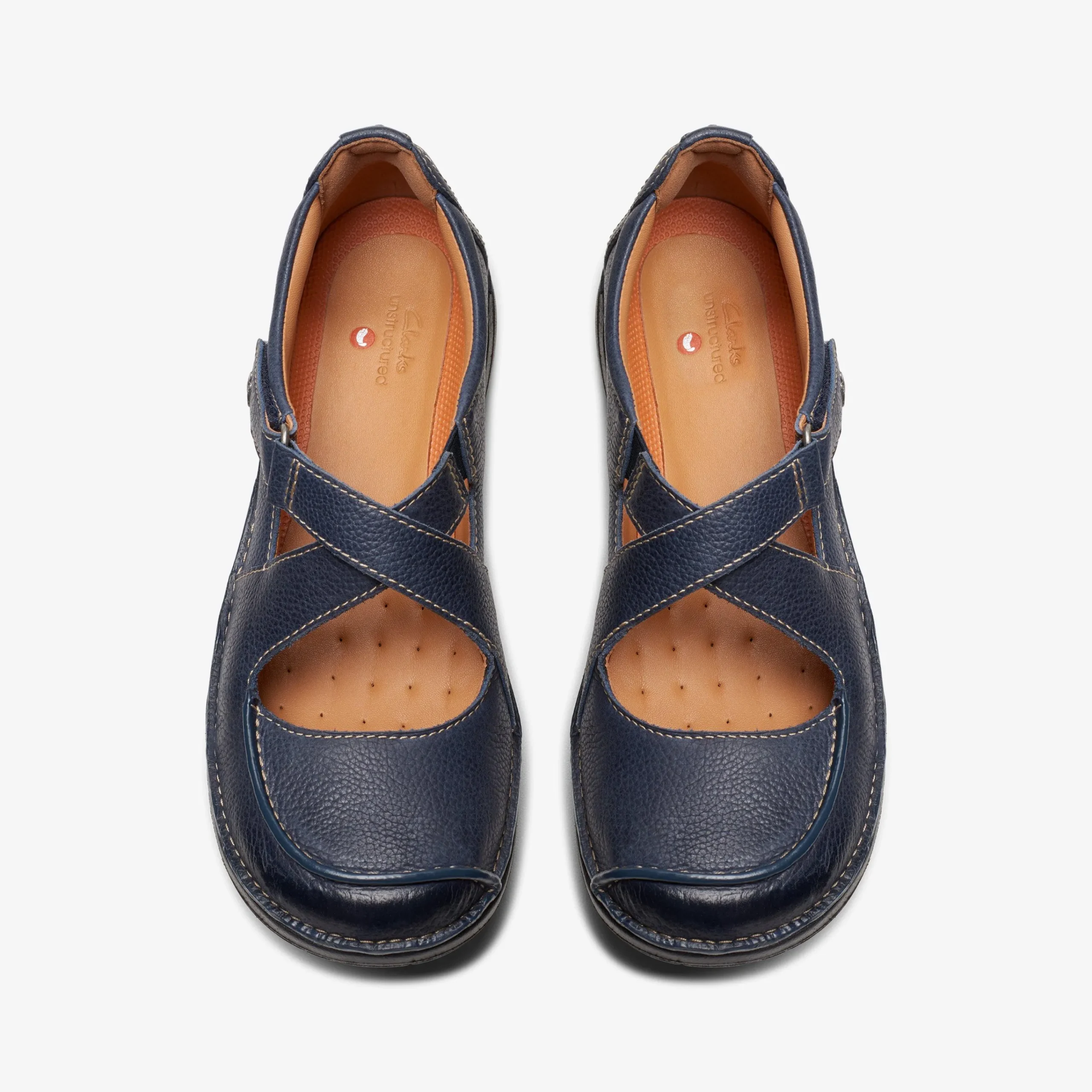 Clarks Un Loop Strap Navy Leather Flash Sale
