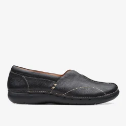 Clarks Un Loop Stride Black Leather Cheap
