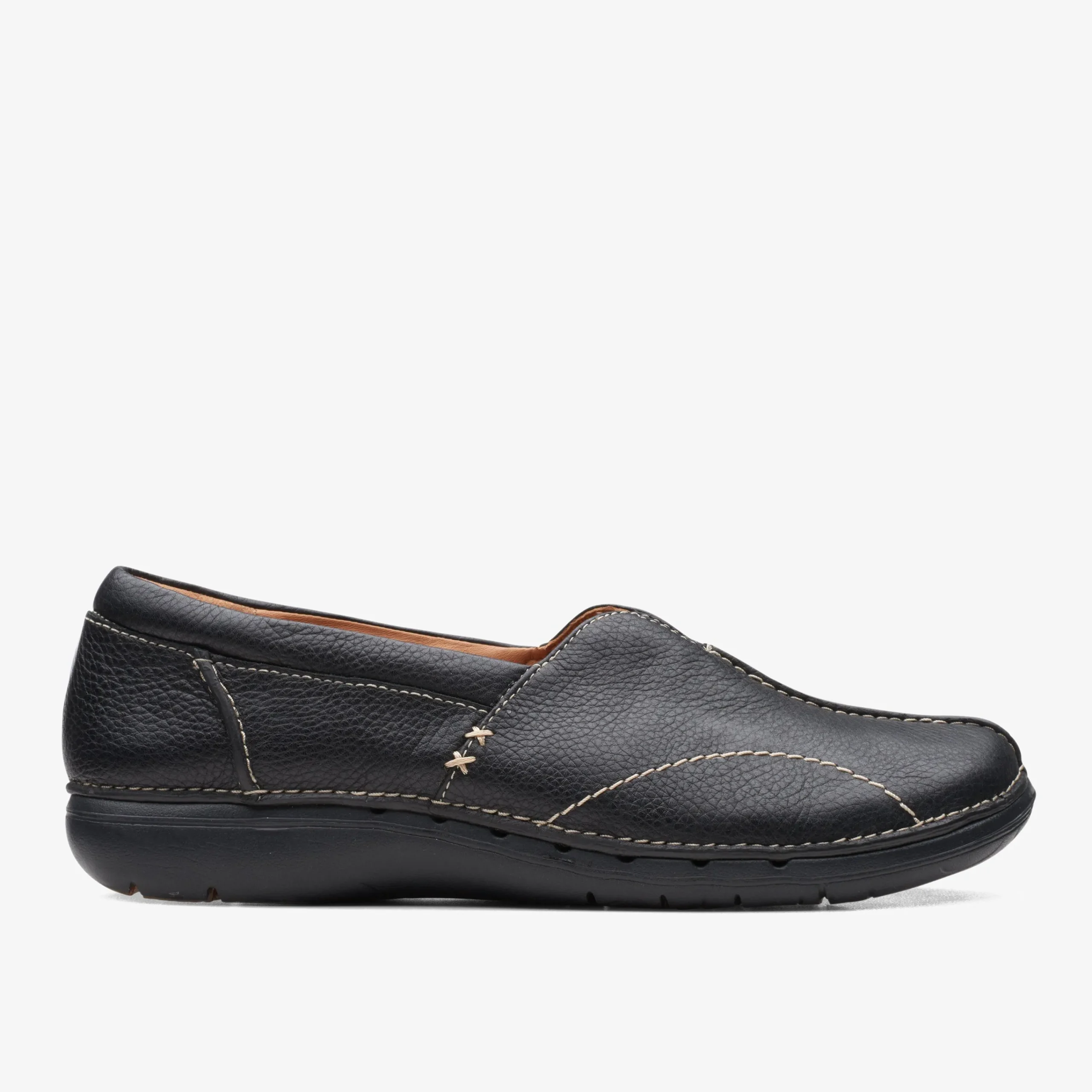 Clarks Un Loop Stride Black Leather Cheap