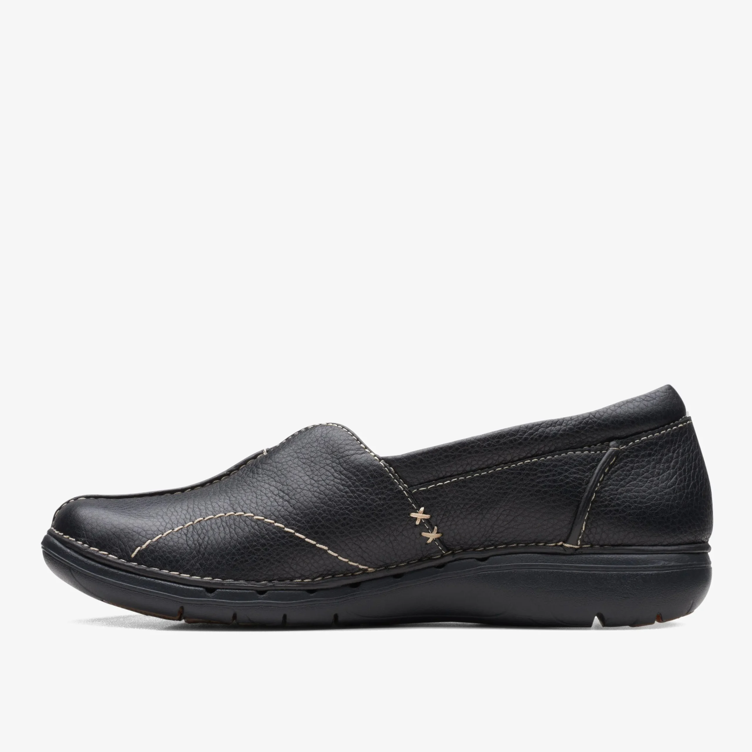 Clarks Un Loop Stride Black Leather Cheap