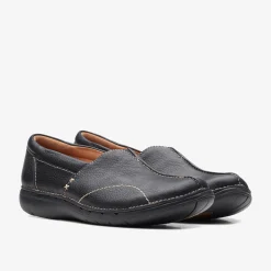 Clarks Un Loop Stride Black Leather Cheap