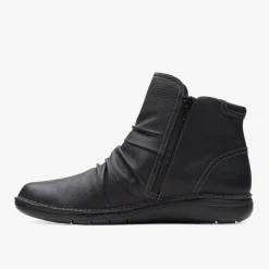 Clarks Un Loop Top Black Leather Best Sale