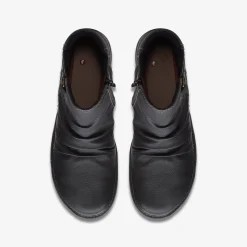 Clarks Un Loop Top Black Leather Best Sale