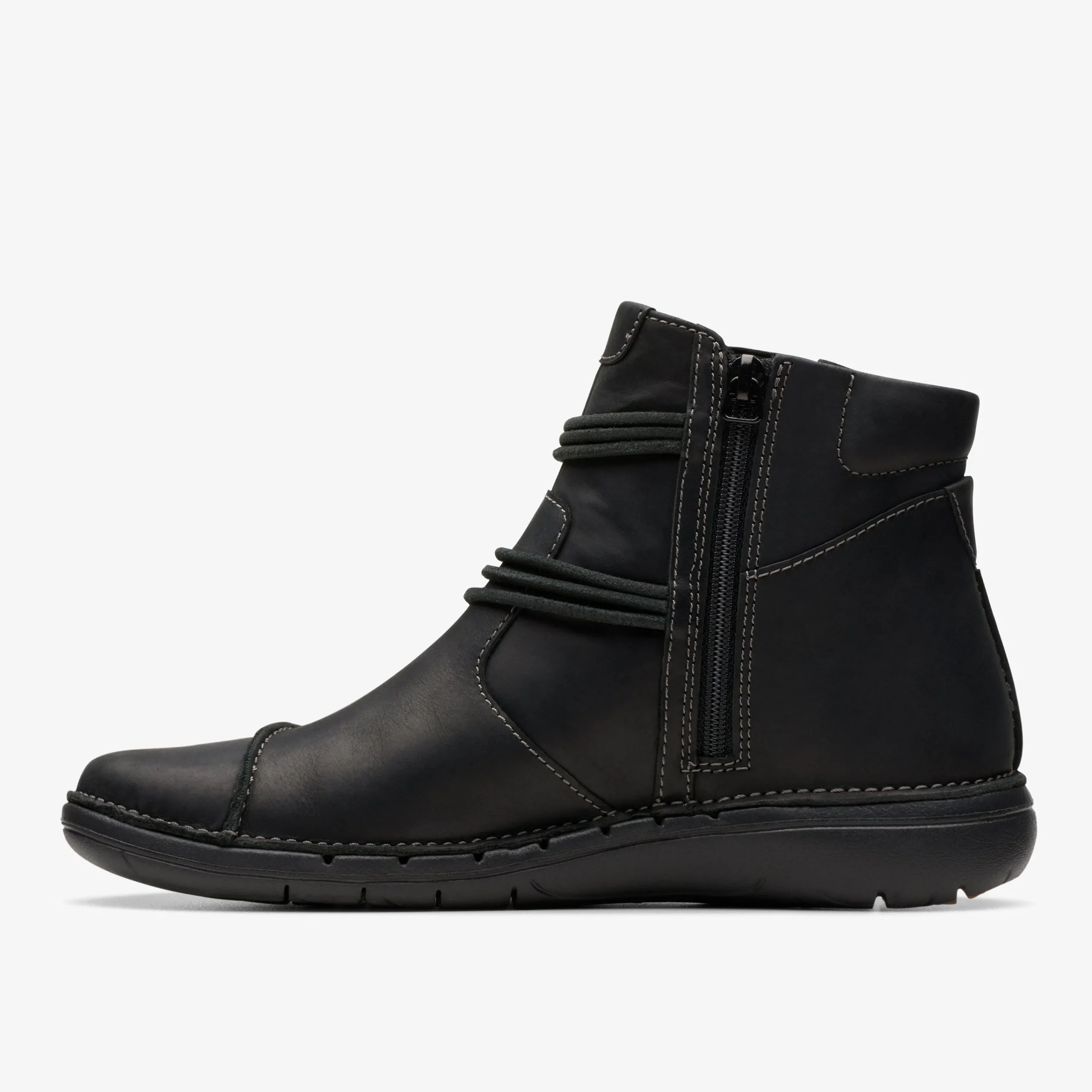 Clarks Un Loop Up Black Leather Shop