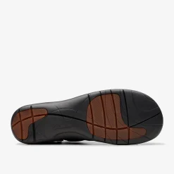 Clarks Un Loop Up Black Leather Shop