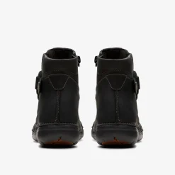 Clarks Un Loop Up Black Leather Shop