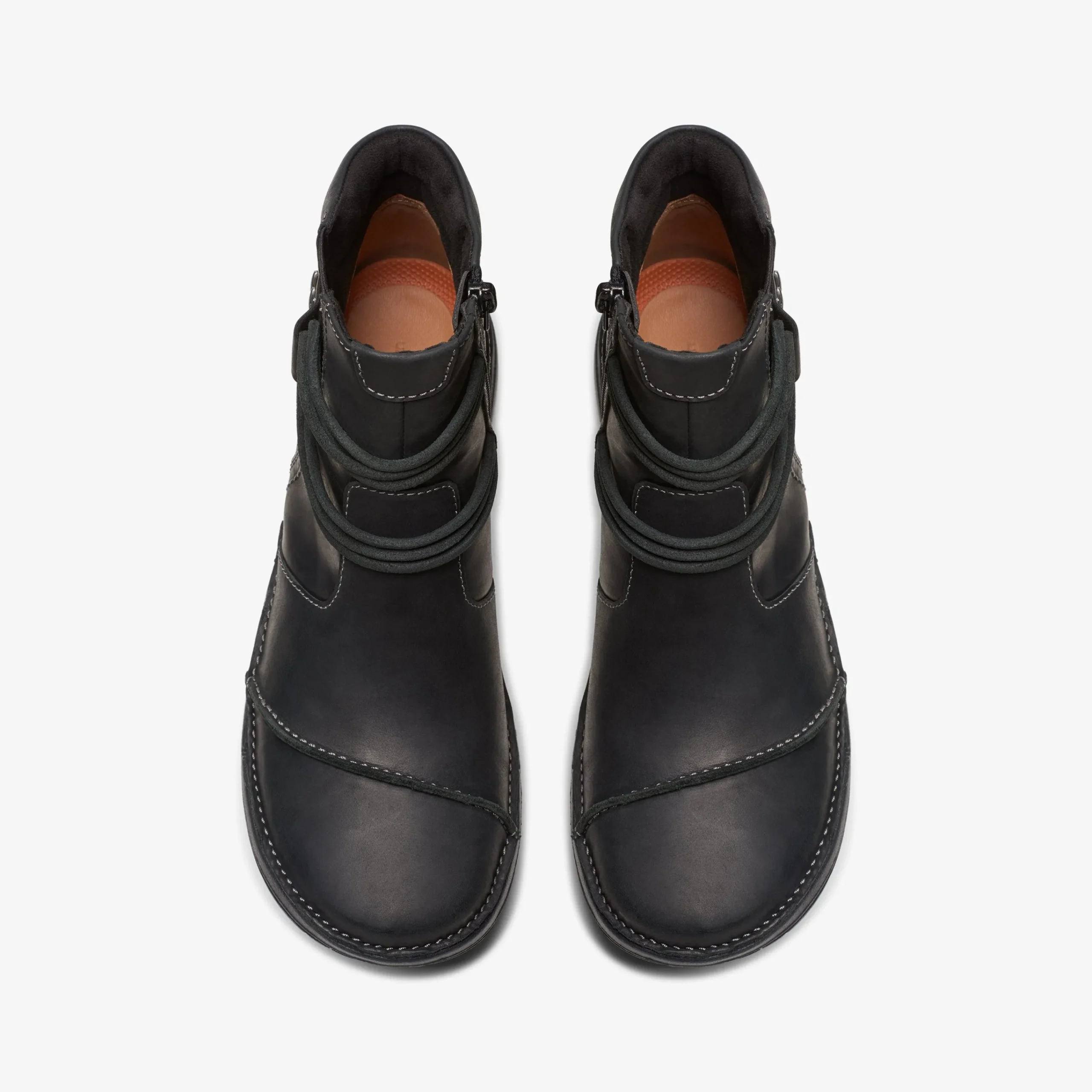 Clarks Un Loop Up Black Leather Shop