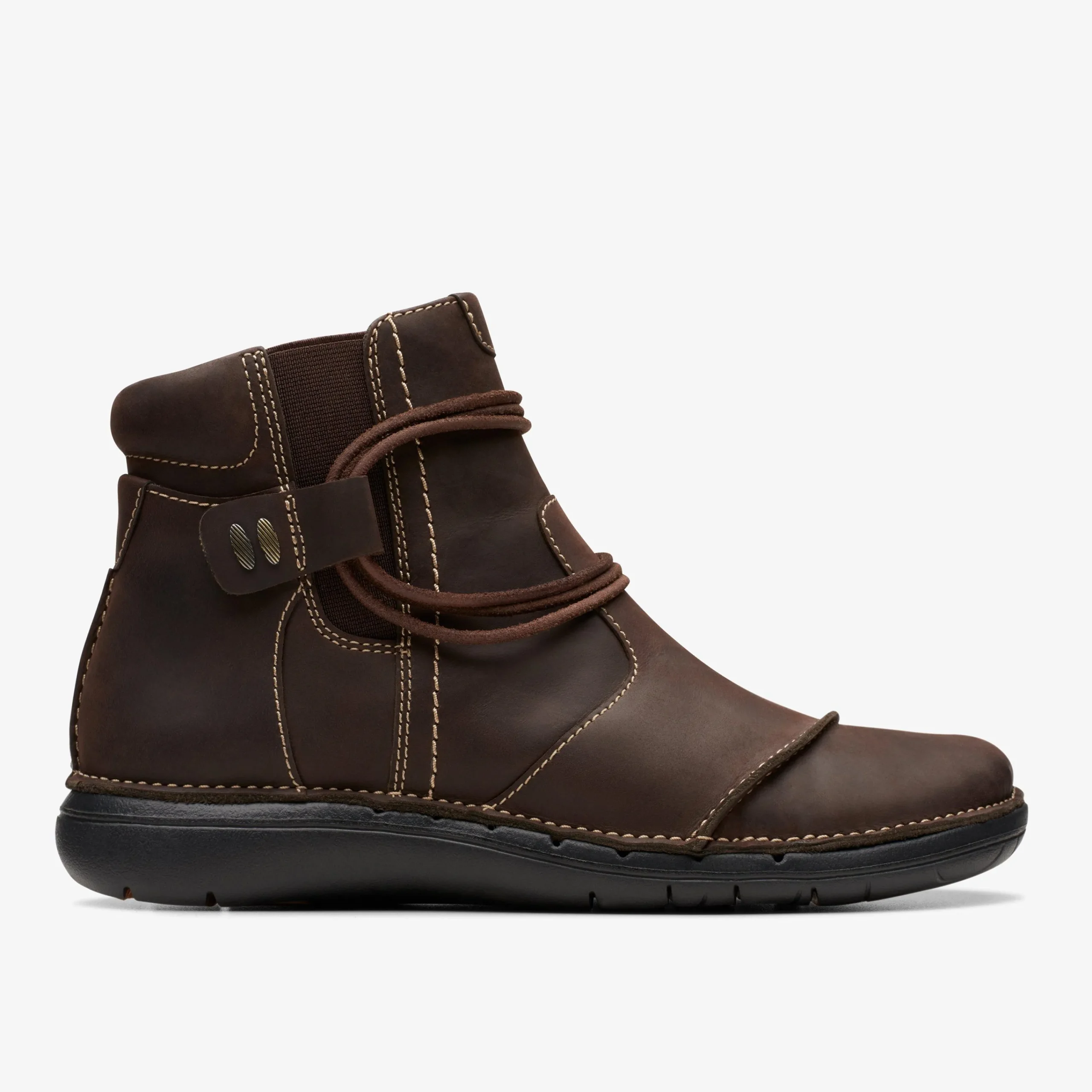 Clarks Un Loop Up Dark Brown Leather Shop