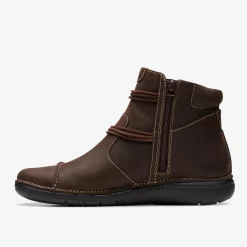 Clarks Un Loop Up Dark Brown Leather Shop