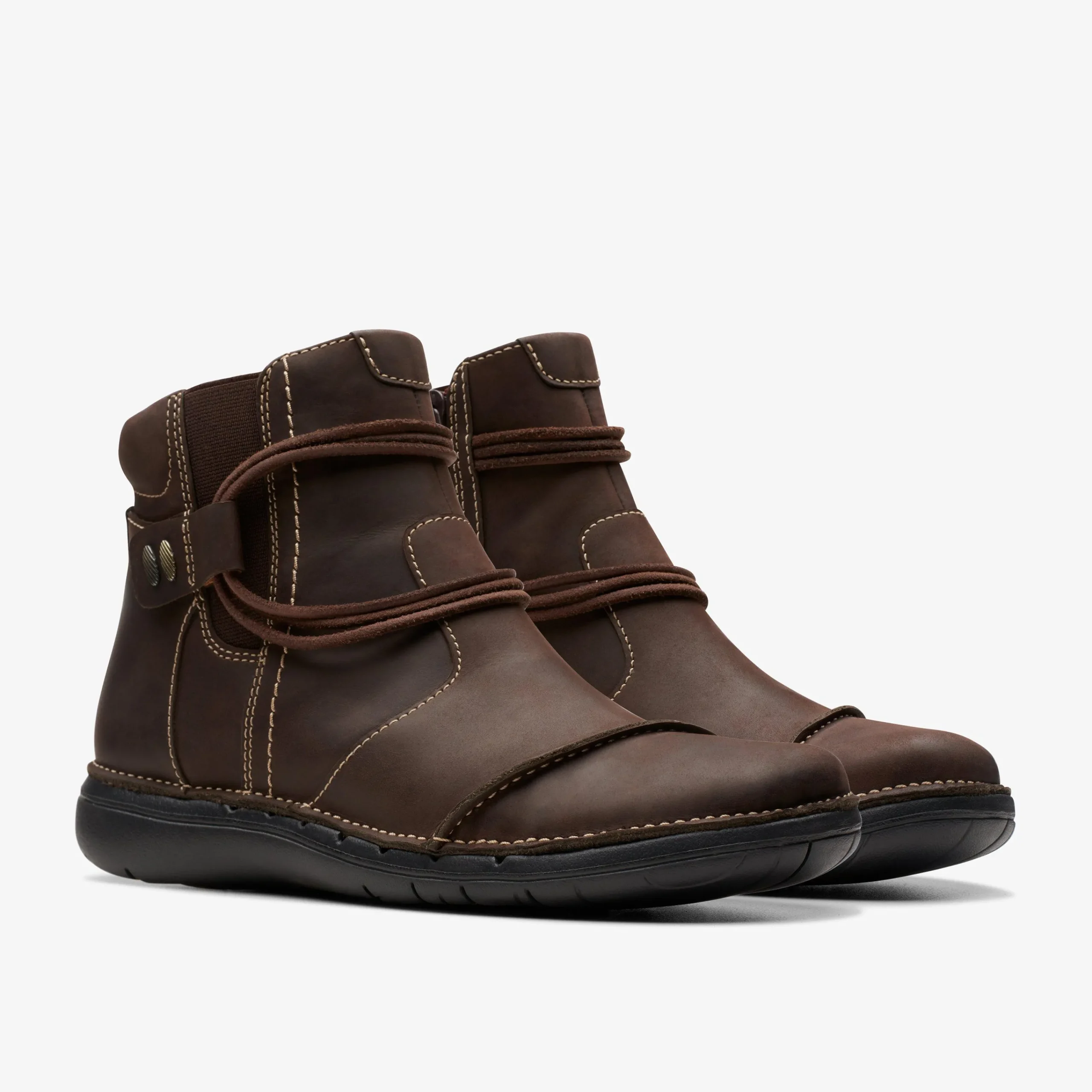 Clarks Un Loop Up Dark Brown Leather Shop