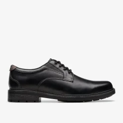 Clarks Un Shire Low Black Leather Fashion