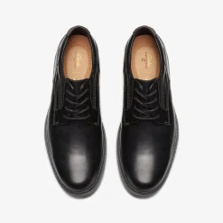 Clarks Un Shire Low Black Leather Fashion