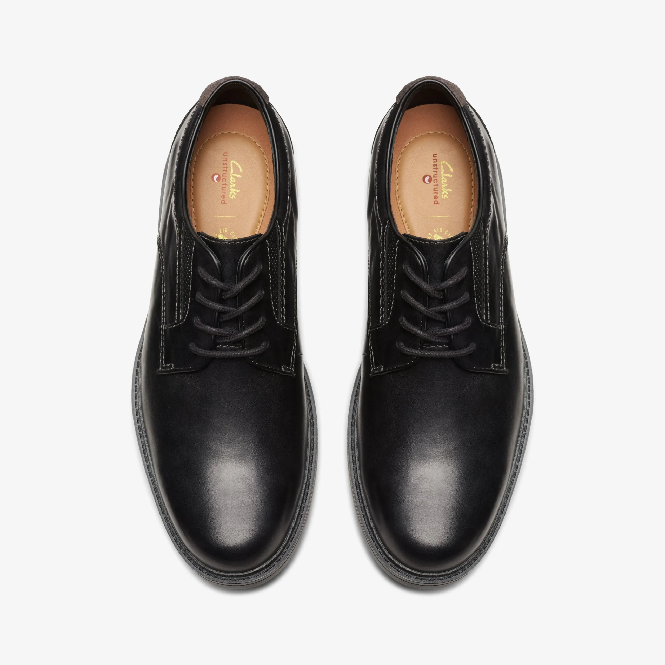 Clarks Un Shire Low Black Leather Fashion