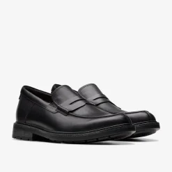 Clarks Un Shire Step Black Leather Outlet