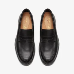 Clarks Un Shire Step Black Leather Outlet