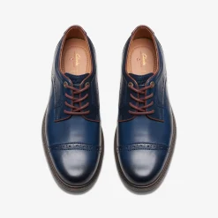 Clarks Un Shire Vibe Navy Combination Hot