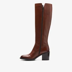 Clarks Valvestino Hi Dark Tan Leather Fashion