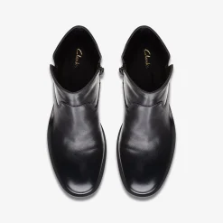 Clarks Valvestino Lo Black Leather Flash Sale