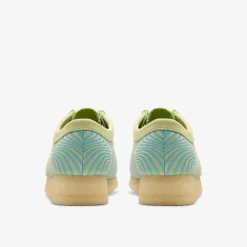 Clarks Wallabee Blue/Lime Print New
