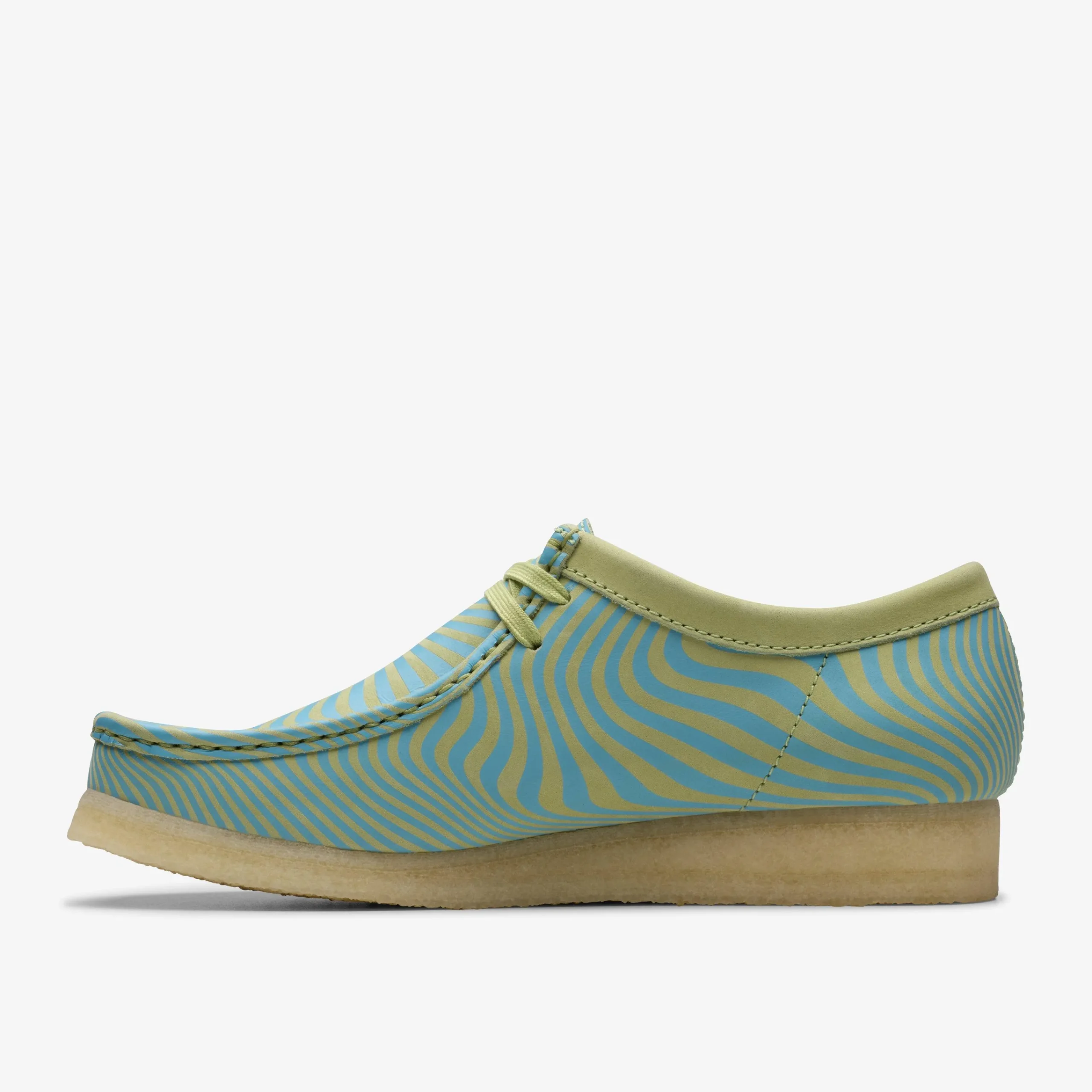 Clarks Wallabee Blue/Lime Print Shop