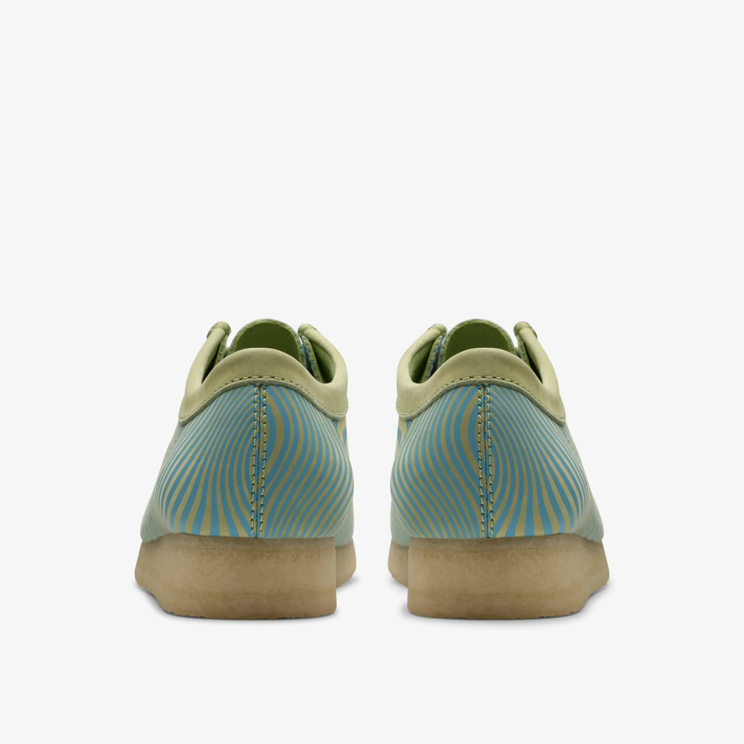 Clarks Wallabee Blue/Lime Print Shop