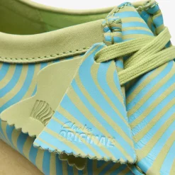 Clarks Wallabee Blue/Lime Print Shop
