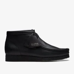 Clarks Wallabee Boot Black Leather Cheap