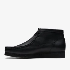 Clarks Wallabee Boot Black Leather Cheap