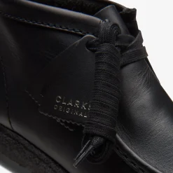 Clarks Wallabee Boot Black Leather Cheap