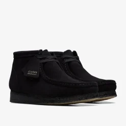 Clarks Wallabee Boot Black Suede Store