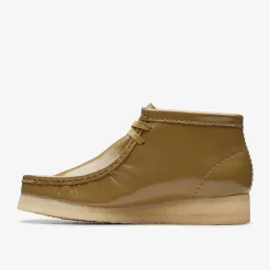 Clarks Wallabee Boot Dark Olive Patent Discount